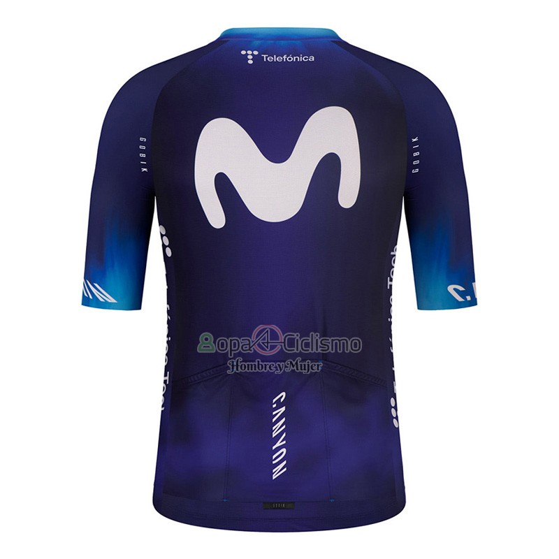 Movistar Ropa Ciclismo Culotte Corto 2023 Mangas Cortas Negro Violeta
